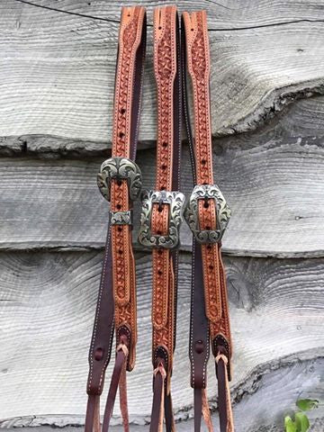 Handmade & Tooled Split Ear Headstall