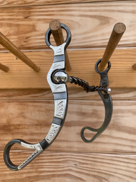 Maheu Twisted Wire Snaffle on Shank w/ Silver Bars