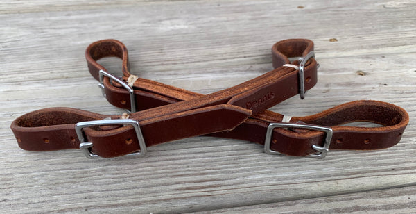 Double Buckle Leather Curb Strap
